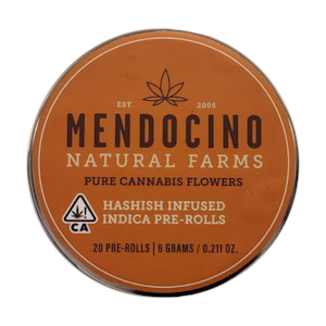 Mendocino natural farms - 20PK INDICA HASHISH INFUSED PREROLLS