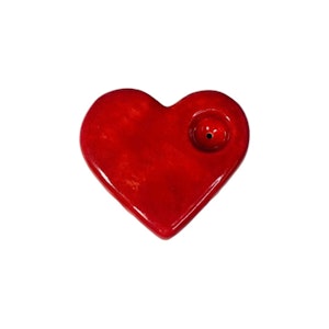 Ceramic smokeware - CERAMIC HEART PIPE RED GLOW IN THE DARK