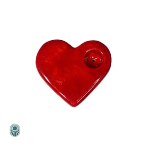 Ceramic smokeware - CERAMIC HEART PIPE RED GLOW IN THE DARK