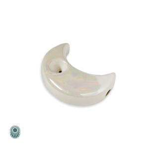 Ceramic smokeware - CERAMIC MOON PIPE WHITE IRIDESCENCE